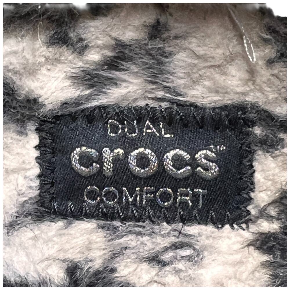 CROCS Classic Cozzzy Disco Glitter Sandal Men 13 Comfort Zebra Fur Lining 208074 - Picture 14 of 15